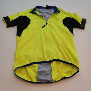 Funkier Bright Yellow Blue Black Cycling Jersey XL